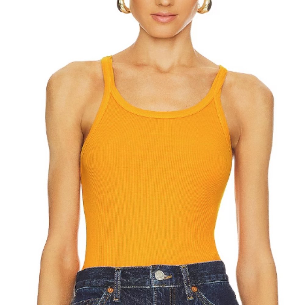 Re/done x Hanes NWT tangerine body suit size M